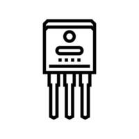 transistor elettrico ingegnere linea icona vettore illustrazione