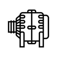 AC Generatore elettrico ingegnere linea icona vettore illustrazione