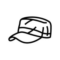 militare cappello berretto linea icona vettore illustrazione