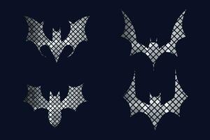 pendenza linea pixel struttura grafico pipistrello design su bianca sfondo per Halloween Festival vettore