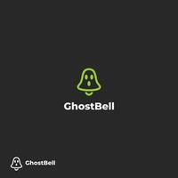 fantasma combinare con campana logo design creativo concetto vettore