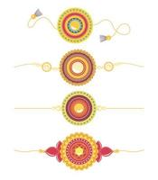 raksha bandhan, braccialetti tradizionali relazione creativa fratelli e sorelle indiani vettore