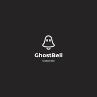 fantasma campana logo design su nero sfondo vettore
