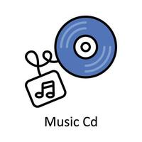 musica CD pieno schema icona design illustrazione. arte e mestieri simbolo su bianca sfondo eps 10 file vettore