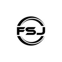 fsj logo disegno, ispirazione per un' unico identità. moderno eleganza e creativo design. filigrana il tuo successo con il Impressionante Questo logo. vettore