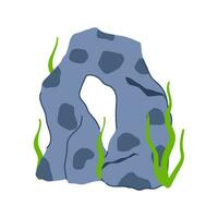 serbatoio acquario pietra cartone animato vettore illustrazione