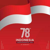 indonesiano indipendenza giorno manifesto e bandiera celebrazione 17 agosto vettore