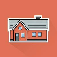 illustrazione vettore di arancia suburbano Casa nel piatto design