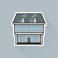 illustrazione vettore di grigio suburbano Casa nel piatto design