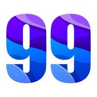 numero 99 colorato logo design vettore