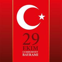 29 ekim cumhuriyet bayrami con disegno vettoriale bandiera rossa turca