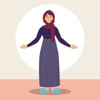 donna musulmana in abito tradizionale vettore