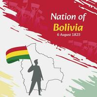 Bolivia indipendenza giorno inviare design. agosto 6, il giorno quando boliviani fatto Questo nazione gratuito. adatto per nazionale giorni. Perfetto concetti per sociale media messaggi, saluto carte, copertine, striscioni. vettore