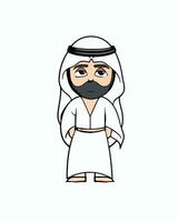 Arabo cartone animato personaggio con maschera su vettore
