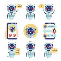 set di raccolta del servizio chatbot vettore