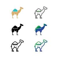 set di icone di cammello vettore