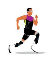 astratto atleta disabile in esecuzione su uno sfondo bianco. illustrazione vettoriale. vettore