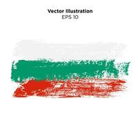 bulgaro bandiera nel pesante spazzola colpi e gesso isolato su bianca sfondo. modificabile vettore illustrazione. eps 10.