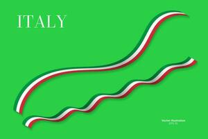 3d reso italiano bandiera nastro impostato con ombre, isolato su bianca sfondo. arricciato e reso nel prospettiva. grafico risorsa. modificabile vettore illustrazione. eps 10.