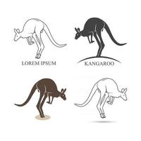 set di emblemi, icone ed etichette kenguru. illustrazione vettoriale. vettore