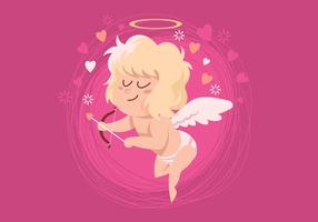 Carino Cupido Cartoon vettore