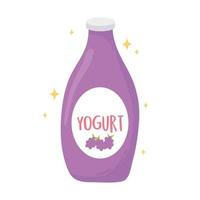 bottiglia di yogurt, icona del fumetto di latticini di latte vettore