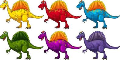 set di spinosaurus dinosauro personaggio dei cartoni animati vettore