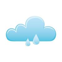 meteo nuvole e gocce pioggia icona immagine isolata vettore