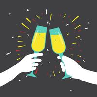 illustrazione vettoriale di champagne toast