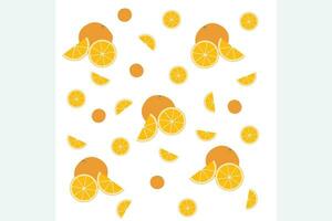 realistico arance senza soluzione di continuità modello. piatto design. frutta, salutare vegano cibo sfondo. arancia, vettore illustrazione.