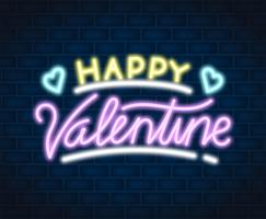 Illustrazione di San Valentino al neon vettore