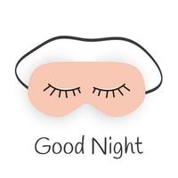 buona notte sfondo astratto con divertente maschera per dormire. illustrazione vettoriale