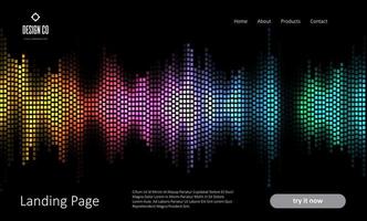 modello di pagina di destinazione astratta con design di onde sonore