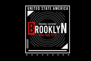 design tipografico di brooklyn new york city vettore