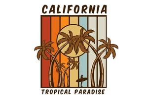 California paradiso tropicale design bellissima spiaggia vettore