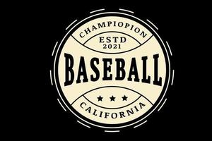 champion baseball california color crema vettore