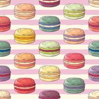 vettore di amaretti dessert francese modello disegnato a mano.