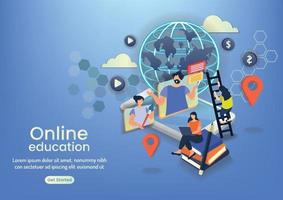 community online learning eeducation online wedsite design vettore