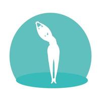 silhouette di donna che pratica posizione di pilatestes vettore