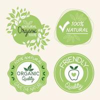 collezione di icone di etichette naturali organiche vettore