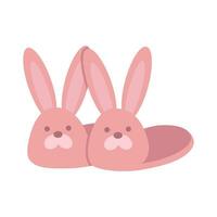 carino rosa Casa pantofole con coniglio museruole, cartone animato stile. di moda moderno vettore illustrazione isolato su bianca sfondo, mano disegnato, piatto
