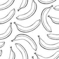 seamless con elementi di frutta disegnati a mano banana. carta da parati vegetariana. per packaging di design, tessile, sfondo, cartoline e poster di design. vettore