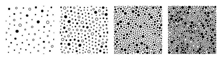 nero delineato e pieno cerchi sfondo, senza soluzione di continuità modelli. vettore semplice ripetibile fondale impostare. minimalista sfondi.