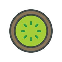 Kiwi cibo biologico frutta o Cinese uva spina metà attraversare sezione avvicinamento. vegano vegetariano icona silhouette schema colore per cibo applicazioni e sito web. vettore illustrazione pieno schema stile eps10