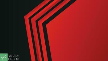 astratto rosso e nero sfondo. moderno 3d rosso geometria forme su buio sfondo. Tech metallo effetto, cibernetico, futuristico concetto. vettore illustrazione eps 10.