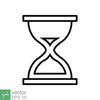 clessidra icona. semplice schema stile. clessidra, ora bicchiere, Vintage ▾ orologio concetto simbolo design. magro linea vettore illustrazione isolato su bianca sfondo. eps 10.