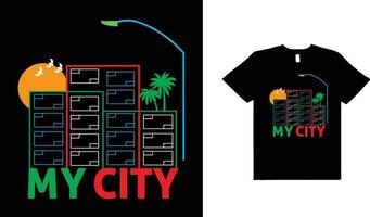 mio città tipografia maglietta disegno, tipografia maglietta design. vettore
