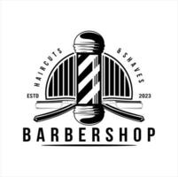 barbiere logo vettore design. barbiere illustrazione logo semplice.