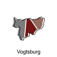 carta geografica di Vogtsburg geometrico vettore design modello, nazionale frontiere e importante città illustrazione