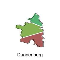 carta geografica di dannenberg colorato geometrico schema disegno, mondo carta geografica nazione vettore illustrazione modello
